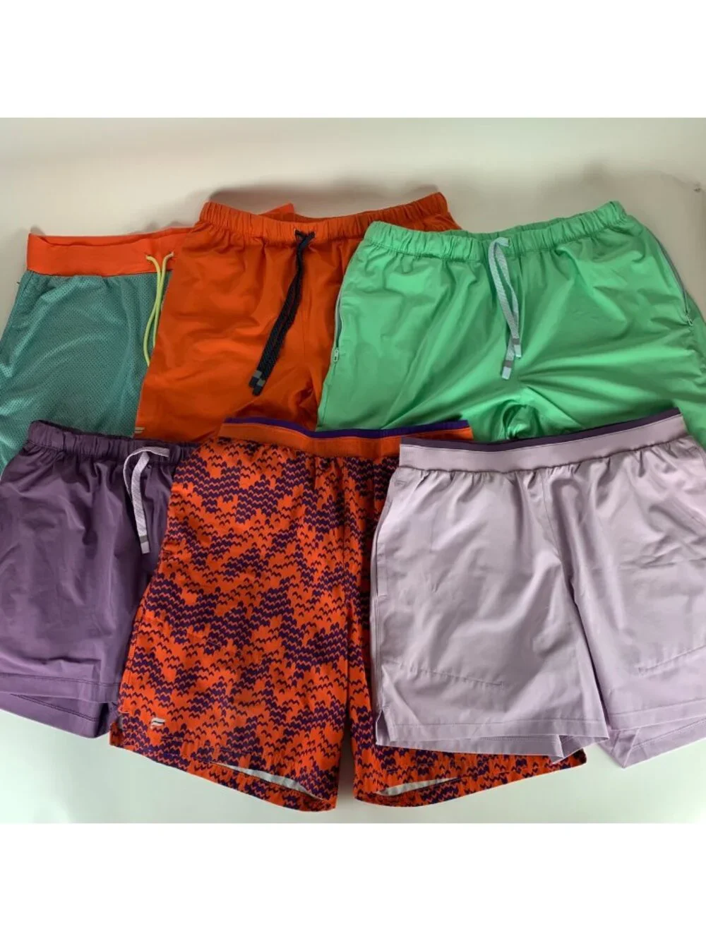 Lot of 6 Fabletics Multicolor Athletic Shorts Mens Large